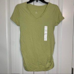 Isabel Maternity Green Short Sleeve Vneck Tshirt